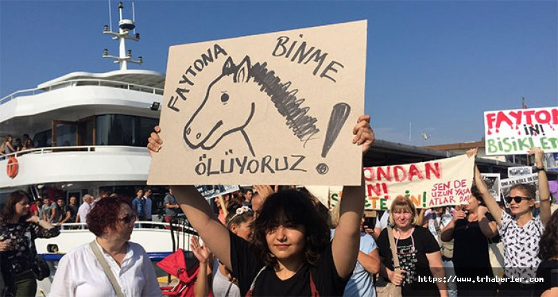 Fayton krizi devam ediyor! Büyükada'da  ‘Faytona son, atlara özgürlük' eylemi