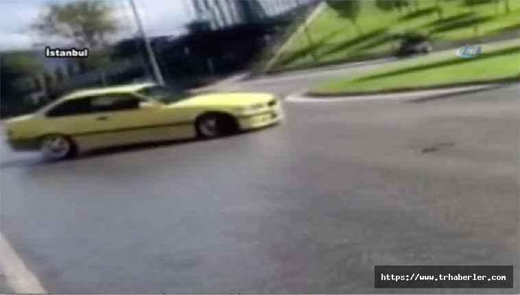 Trafik magandasının tehlikeli kavşak şovu kamerada Video Haber İzle