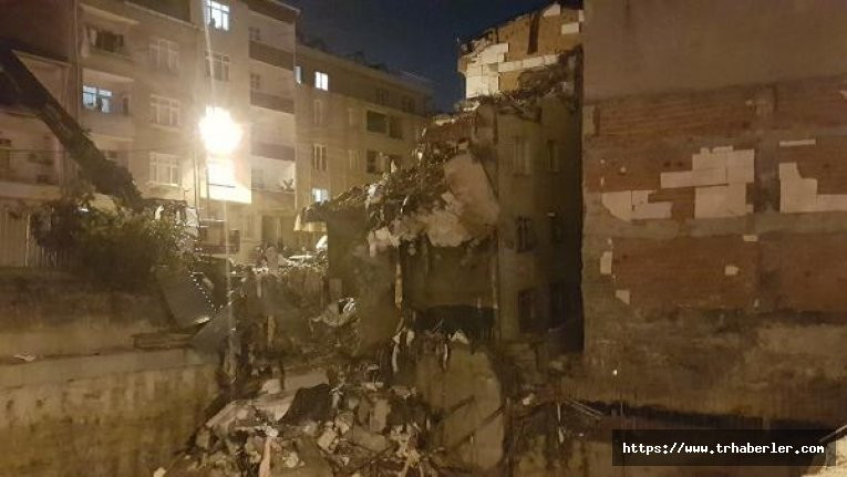 Bağcılar'da yan yatan binanın yıkımına ara verildi