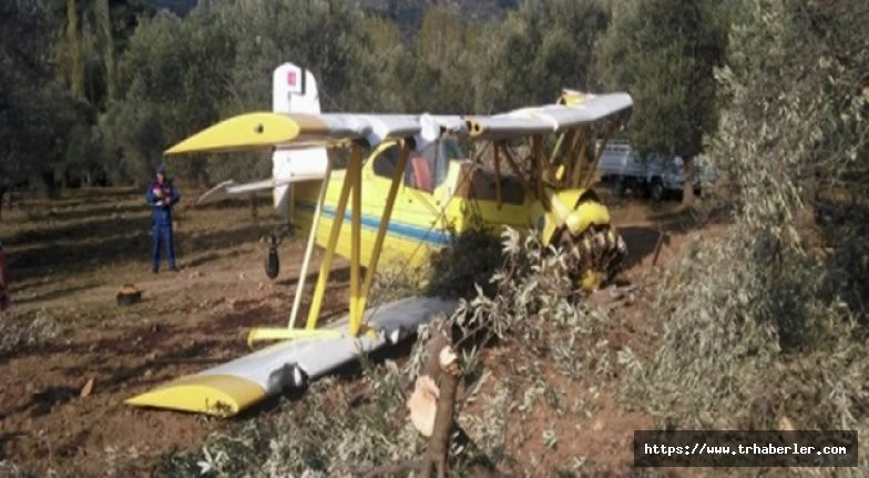 Edremit'te ilaçlama uçağı düştü