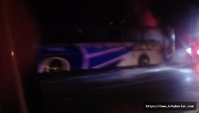 Hatay'da yolcu otobüsü alev alev yandı