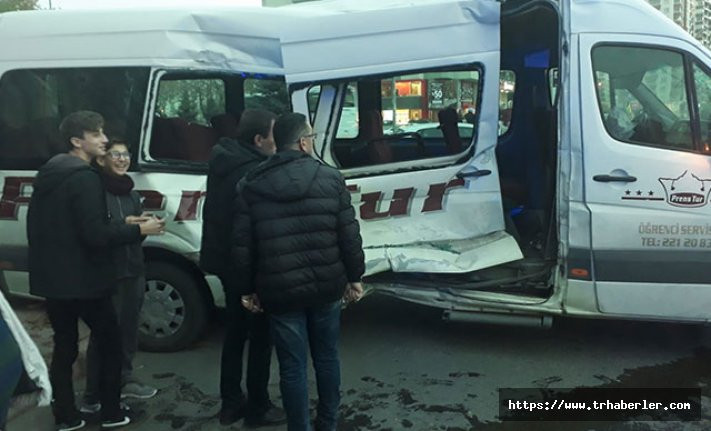 Okul servisi ile çarpışan tramvaydaki 4 yolcu yaralandı
