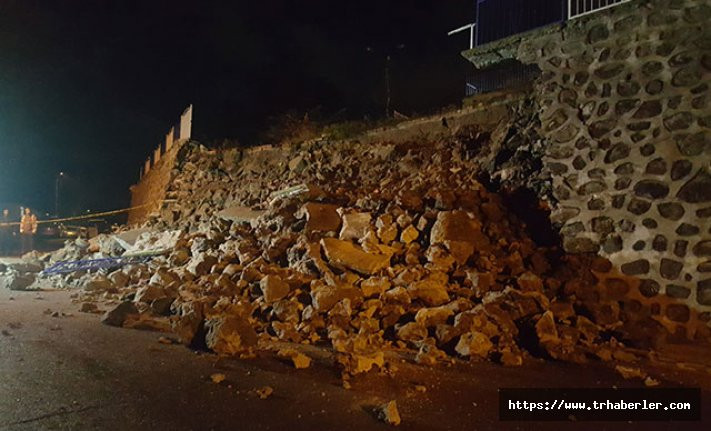 Samsun'da istinat duvarı çöktü