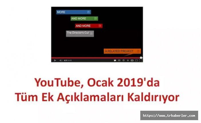 YouTube Tüm Ek Açıklamaları Ocak 2019’da Kaldırıyor!