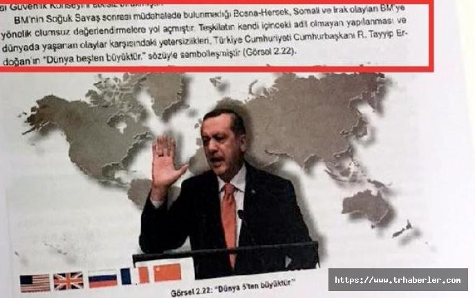Cumhurbaşkanı Recep Tayyip Erdoğan'ın o  sözü ders kitabına eklendi