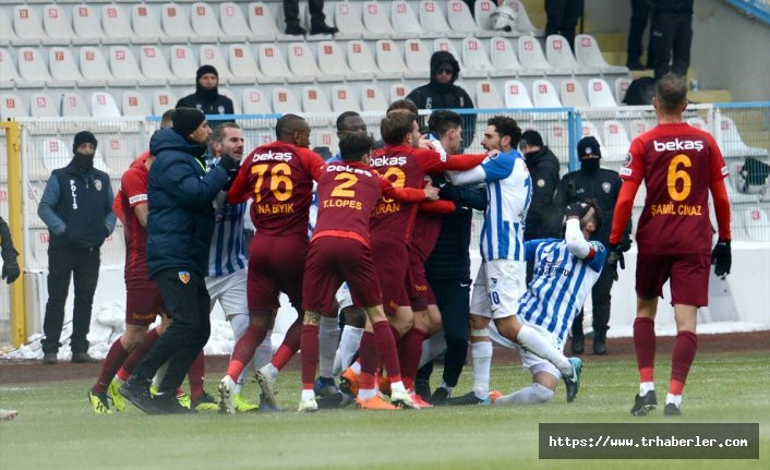 Erzurumspor-Kayserispor maçına gol sevinci kavgası damga vurdu!