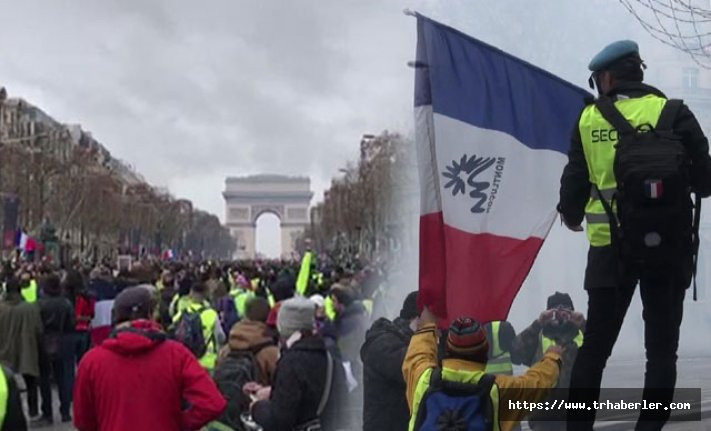 Paris'te ‘sarı yelekliler’in gösterileri sürüyor! 37 gözaltı kişi gözaltına alındı...