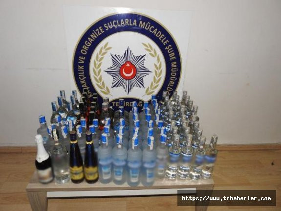 Tekirdağ'da 85 şişe kaçak içki ele geçirildi