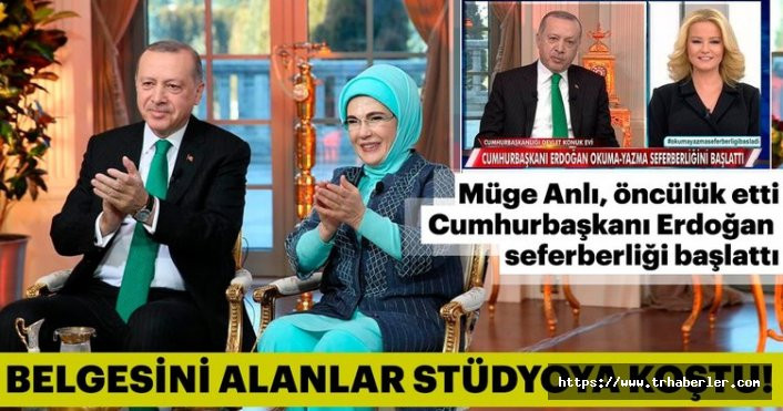 Televizyon tarihinde bir ilk! Cumhurbaşkanı Recep Tayyip Erdoğan ve Emine Erdoğan Müge Anlı'ya konuk oldu