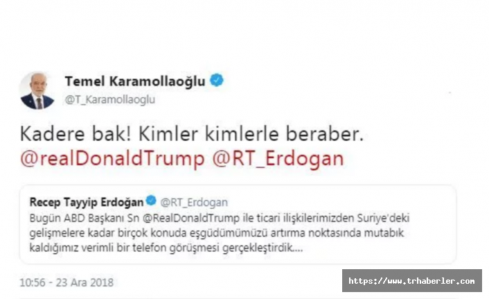 Temel Karamollaoğlu'ndan Cumhurbaşkanı Erdoğan gönderme: Kimler kimlerle beraber!
