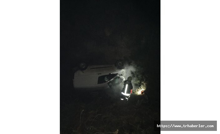 Denizli'de trafik kazası: Otomobil takla attı