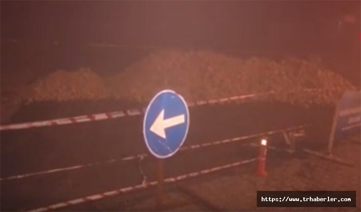 Kahramanmaraş’ta yağan yoğun yağmur sonucu toprak kaydı dev istinat duvarı çöktü! video