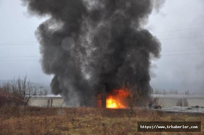 Simav'da sunta fabrikasında yangın