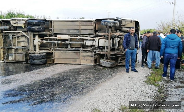 Mersin'de can pazarı! işçi minibüsü devrildi: 1 ölü, 15 yaralı