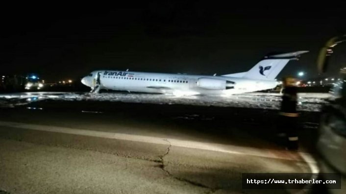 İran'da panik: Uçak iniş sırasında alev aldı!