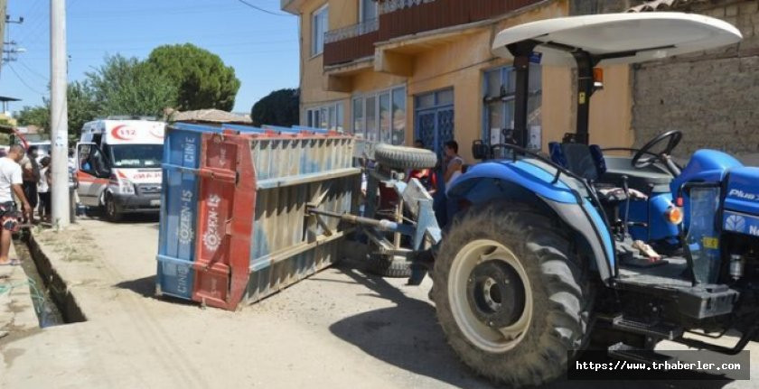 İzmir’de traktör römorku devrildi: 9 yaralı