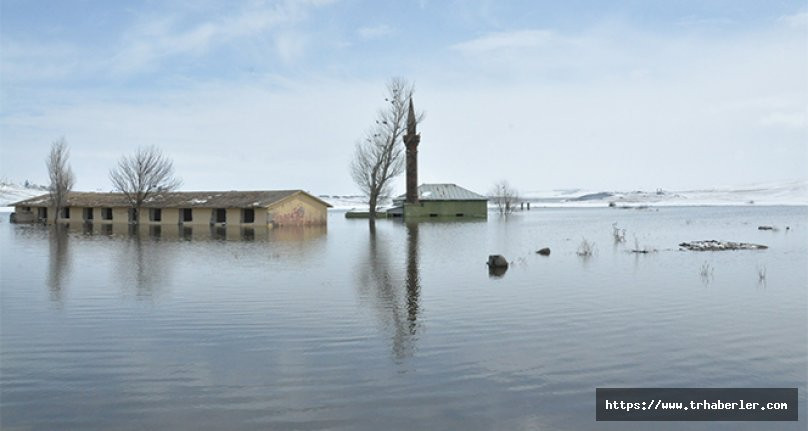 Baraj Gölü doldu köy camisi sular altında kaldı!