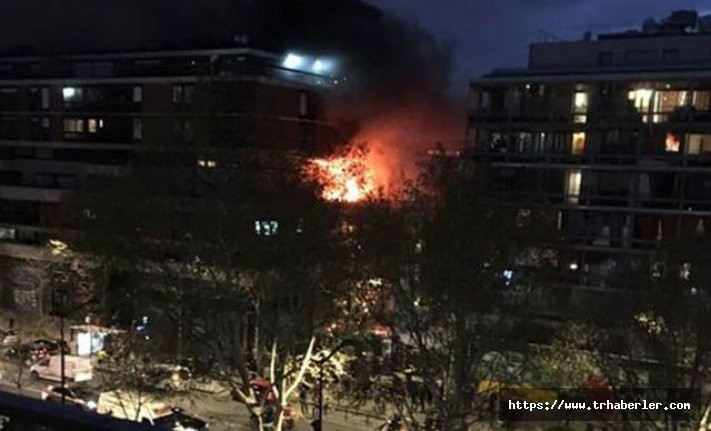 Paris’te yanan binada patlama meydana geldi