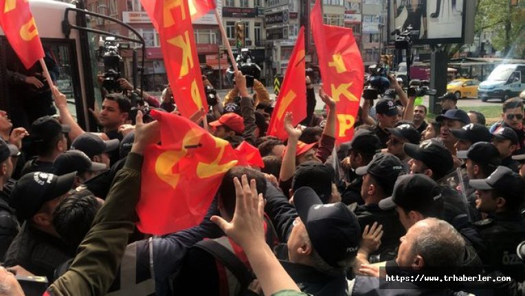 1 Mayıs'ta Taksim'e yürümek isteyen gruba polis müdahalesi! Gözaltılar var...