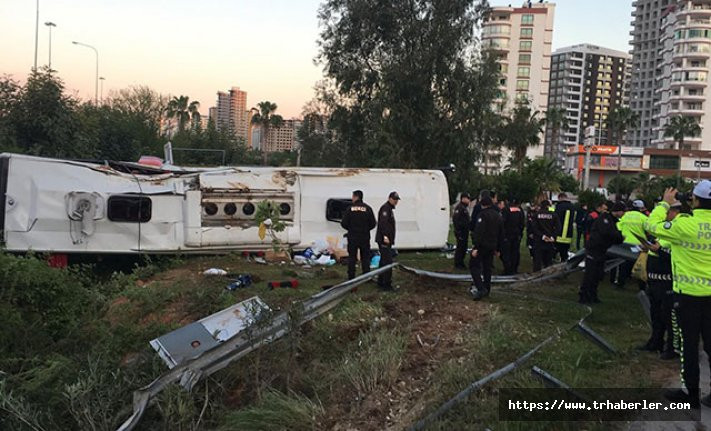 Adana'da yolcu otobüsü devrildi! 2 ölü, çok sayıda yaralı var...