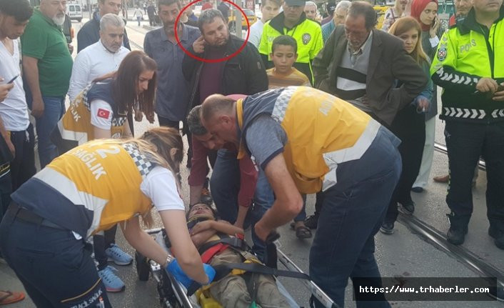 Bursa'da oğlu kaza geçiren babanın rahat tavırları şaşırttı!