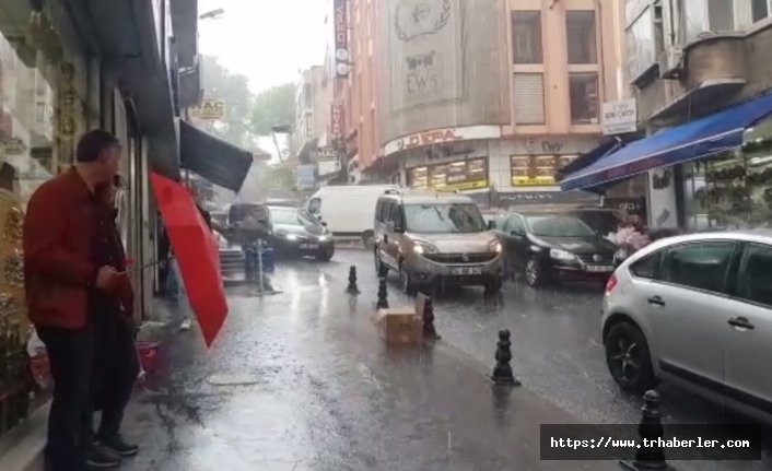 İstanbul'da şiddetli sağanak yağmur zor anlar yaşattı! vido izle