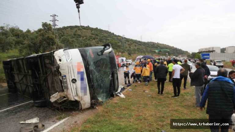 Milas'ta yolcu otobüsü devrildi! Ölüler ve çok sayıda yaralı var