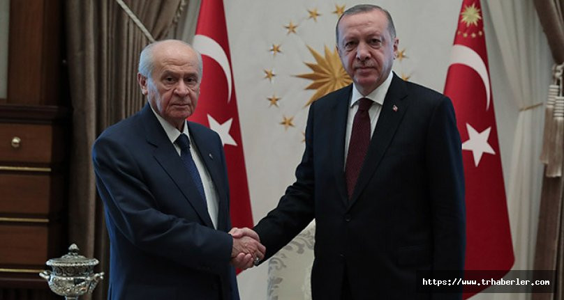 Cumhurbaşkanı Erdoğan, Devlet Bahçeli'yi Cumhurbaşkanlığı Külliyesinde kabul etti