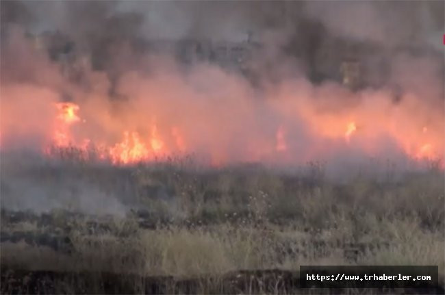 Mayınlı alanda çıkan yangın TOMA ile söndürüldü! video izle