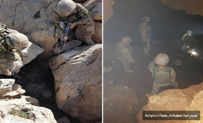 Şırnak'ta PKK'nın kış kampı olan 3 katlı mağara kullanılamaz hale getirildi!
