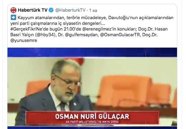 AK Partili Gülaçar, Habertürk TV Konuğu