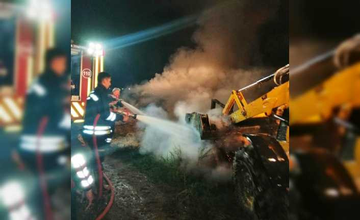 Aydın’daki yangında 700 paket saman zarar gördü