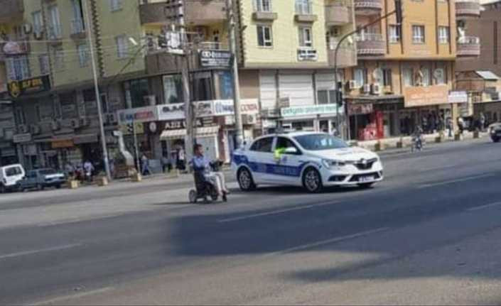 Mardin’de polis engelli vatandaşa kalkan oldu